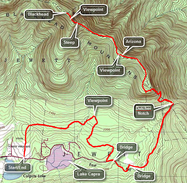 Catskill 35 peak map