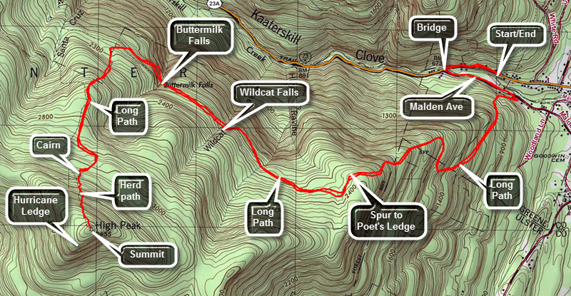 Catskill 35 peak map