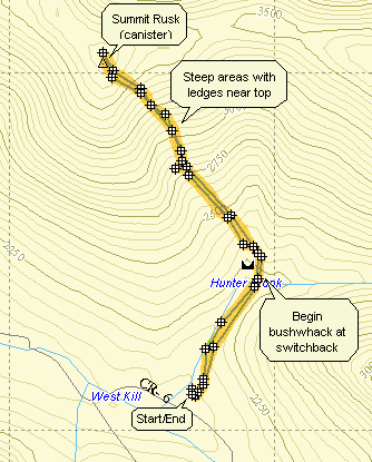Catskill 35 peak map